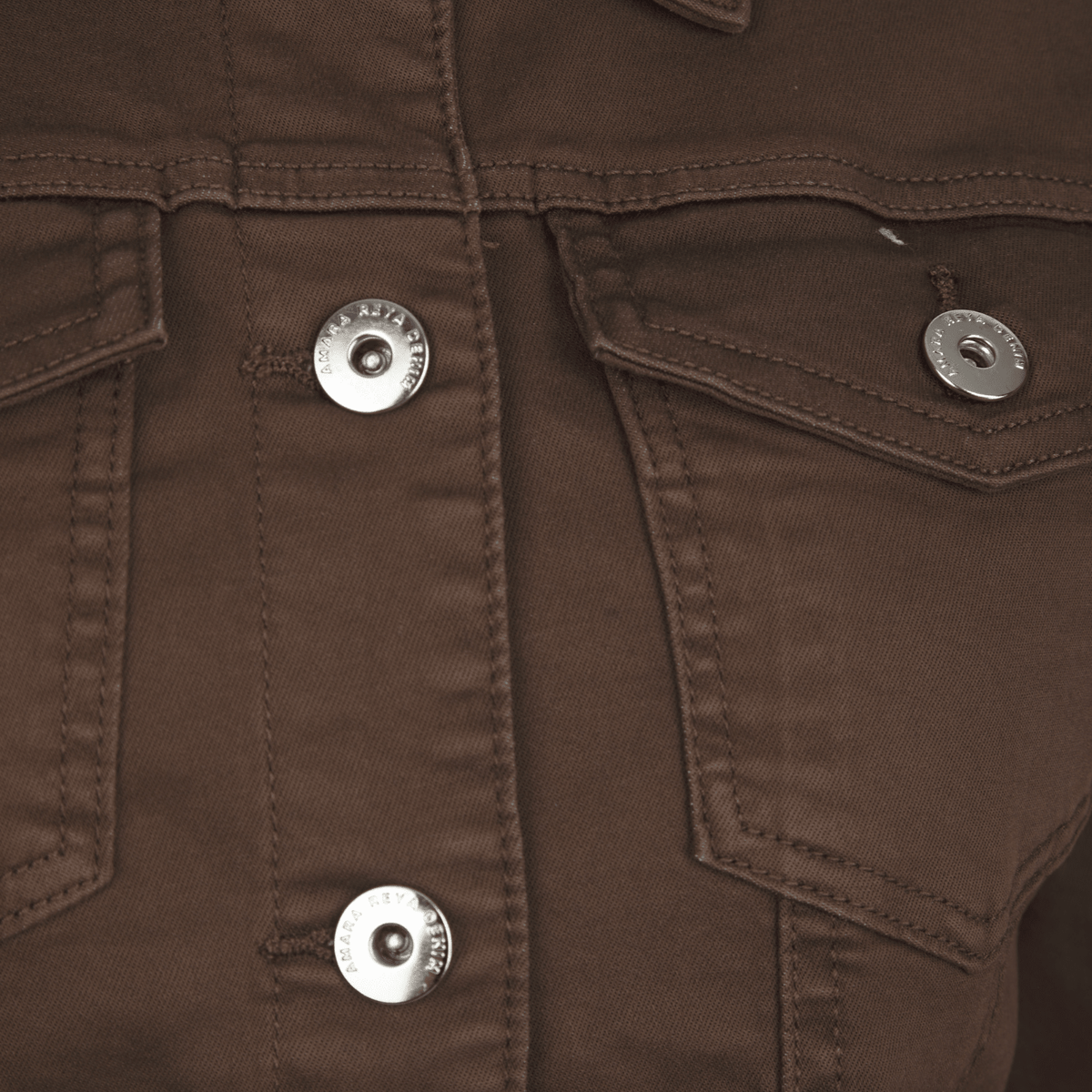 Ladies Chocolate Stretch Denim Jacket from You Know Who's