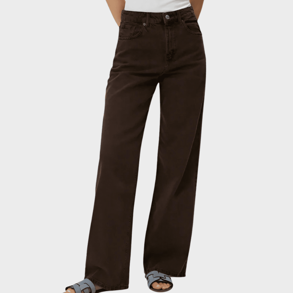 Ladies Chocolate Wide Leg Jeans from You Know Who's