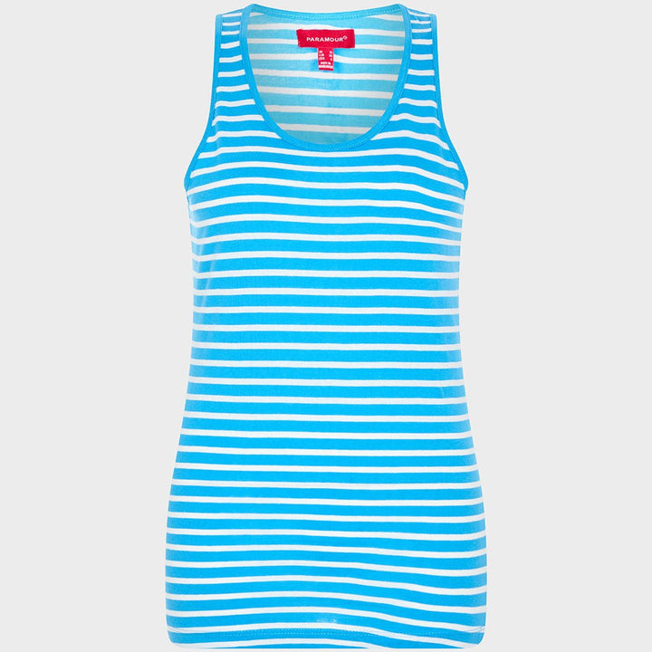 Ladies Cornflower Striped Vest from You Know Who's