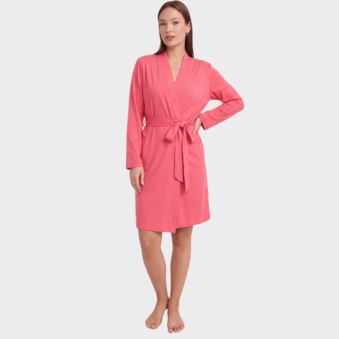 Ladies Cotton Dressing Gown Coral from You Know Who's