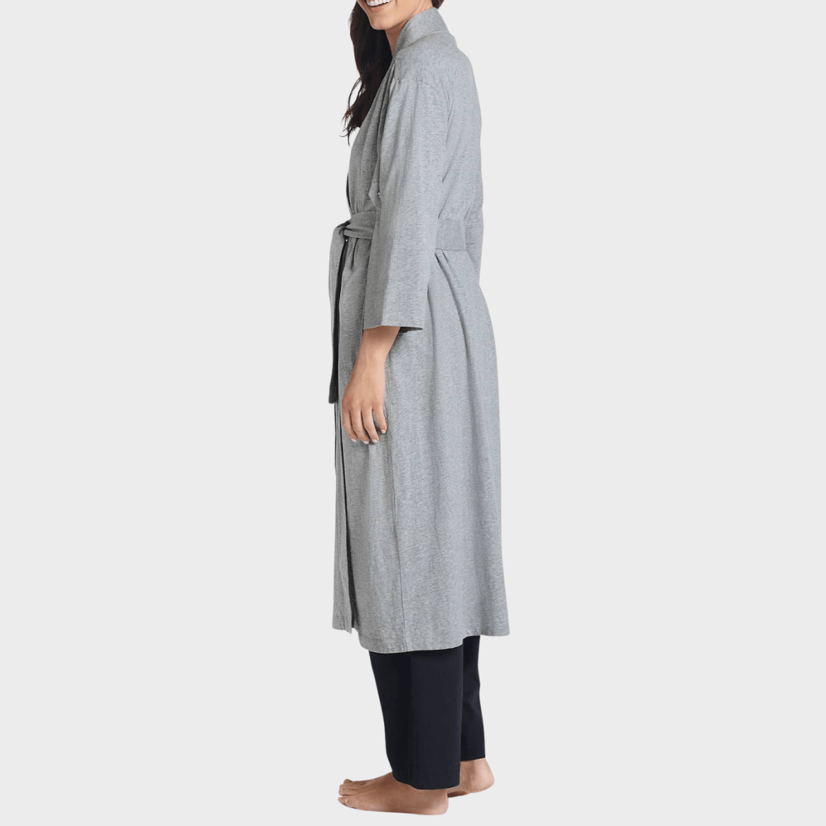 Ladies Cotton Dressing Gown Grey from You Know Who's