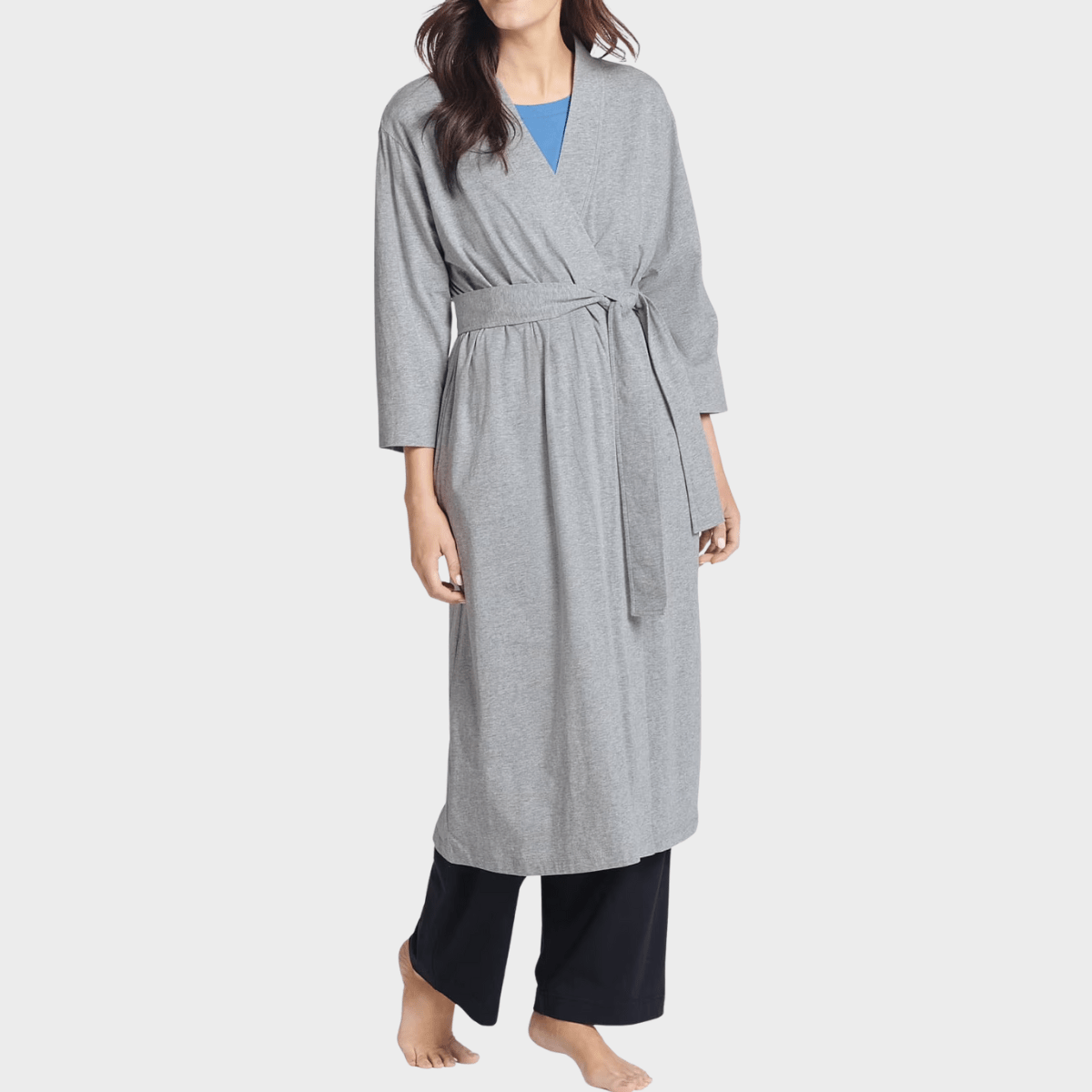 Ladies Cotton Dressing Gown Grey from You Know Who's