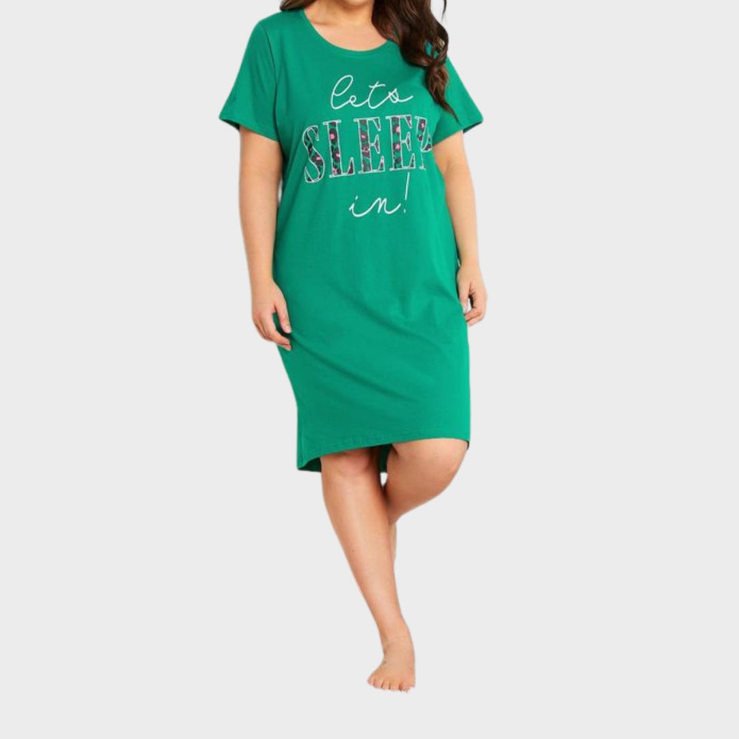 Ladies Cotton Lets Sleep Green Nightdress from You Know Who's