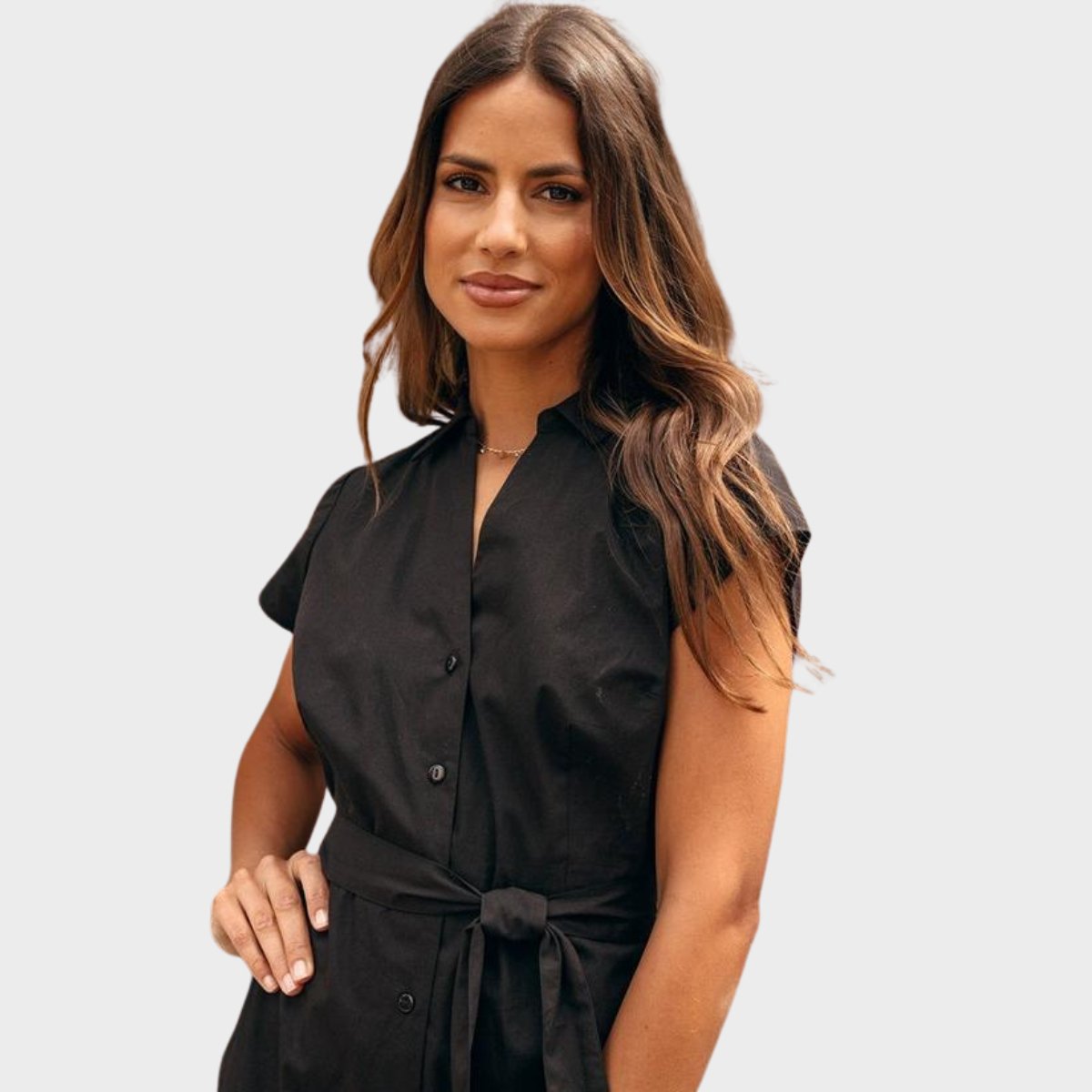 Ladies Cotton Poplin Belted Midi Dress from You Know Who's
