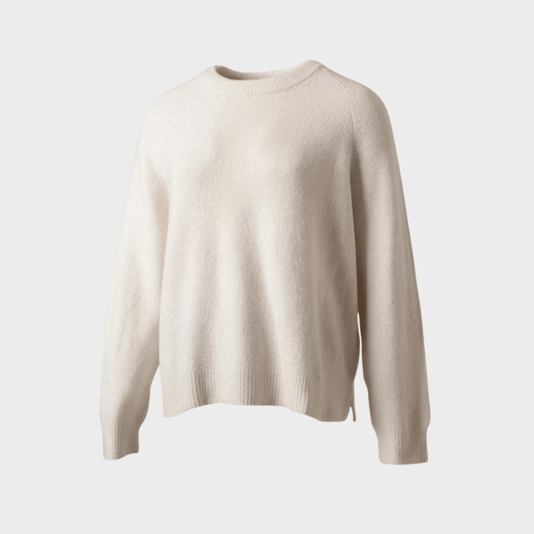 Ladies Cream Relaxed Crew Neck Jumper from You Know Who's