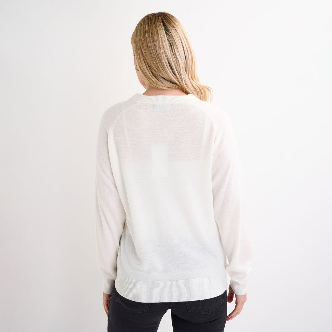 Ladies Cream Rib Cashlike Jumper from You Know Who's