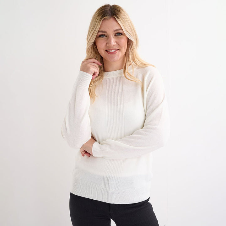 Ladies Cream Rib Cashlike Jumper from You Know Who's
