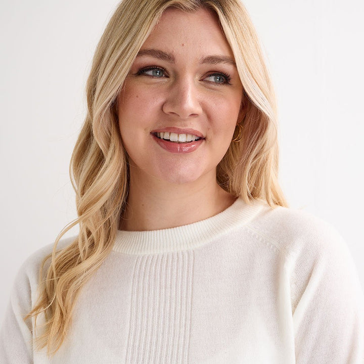 Ladies Cream Rib Cashlike Jumper from You Know Who's