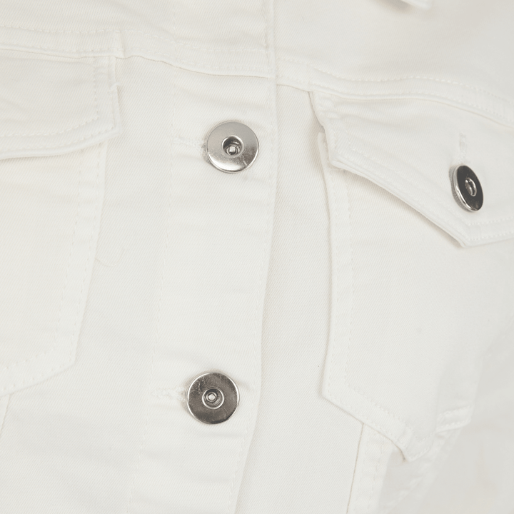 Ladies Cream Stretch Denim Jacket from You Know Who's