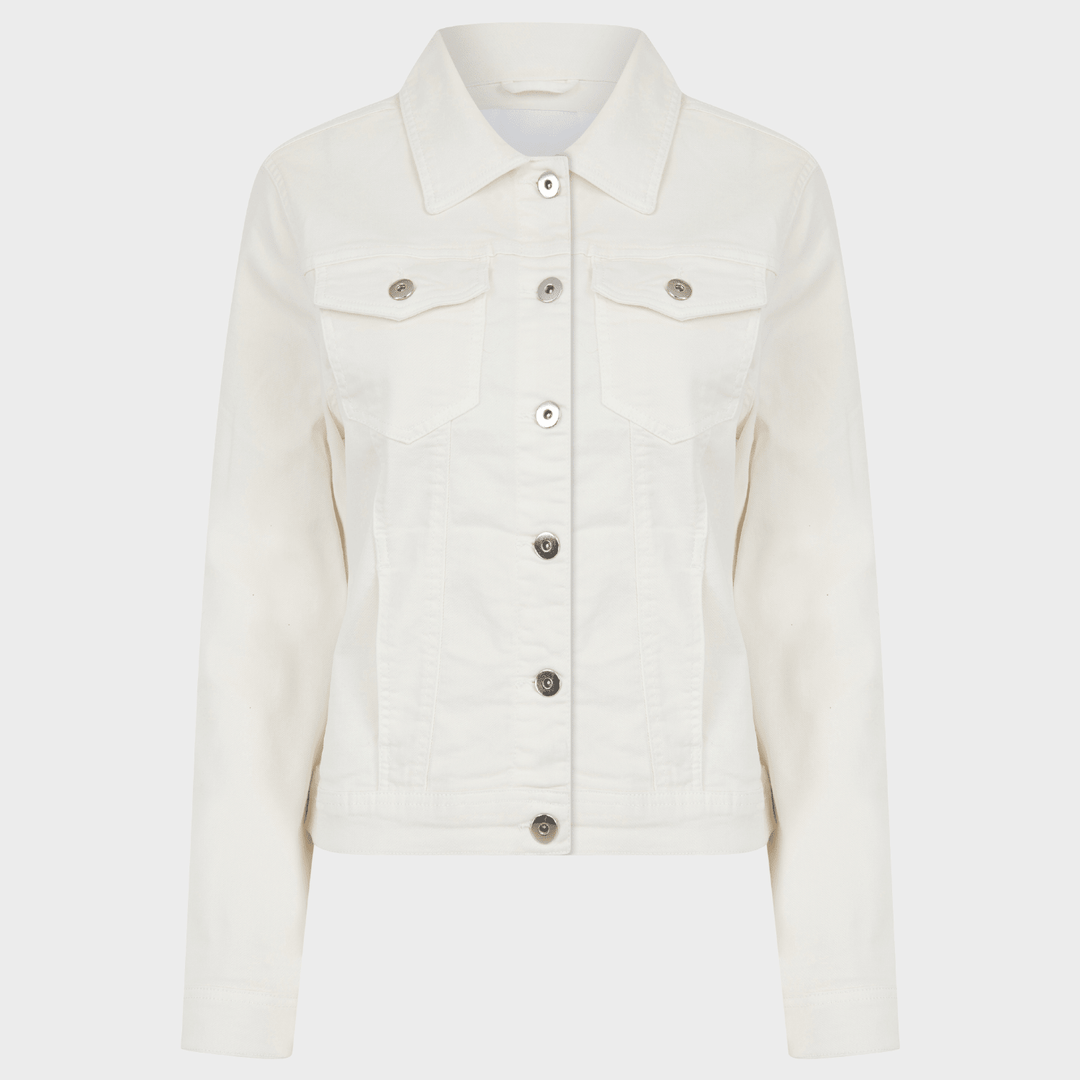 Ladies Cream Stretch Denim Jacket from You Know Who's