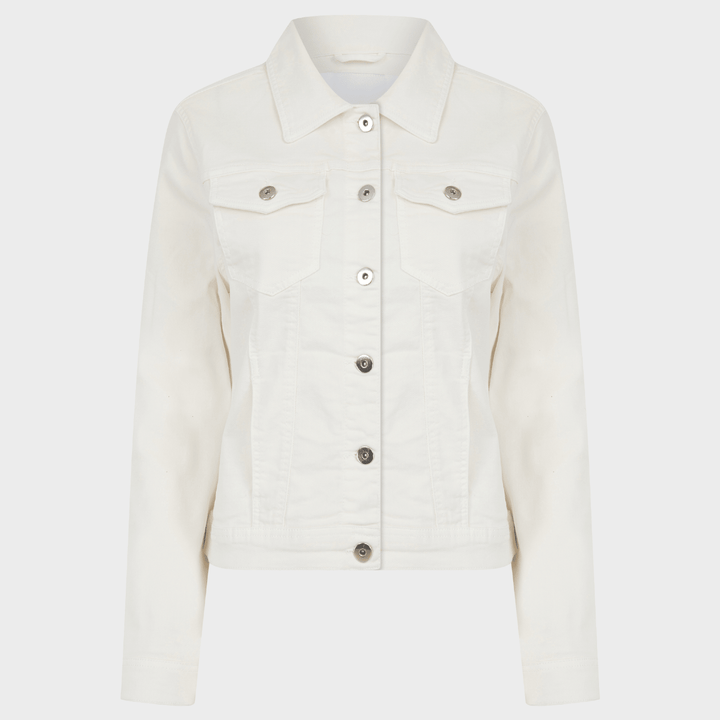 Ladies Cream Stretch Denim Jacket from You Know Who's