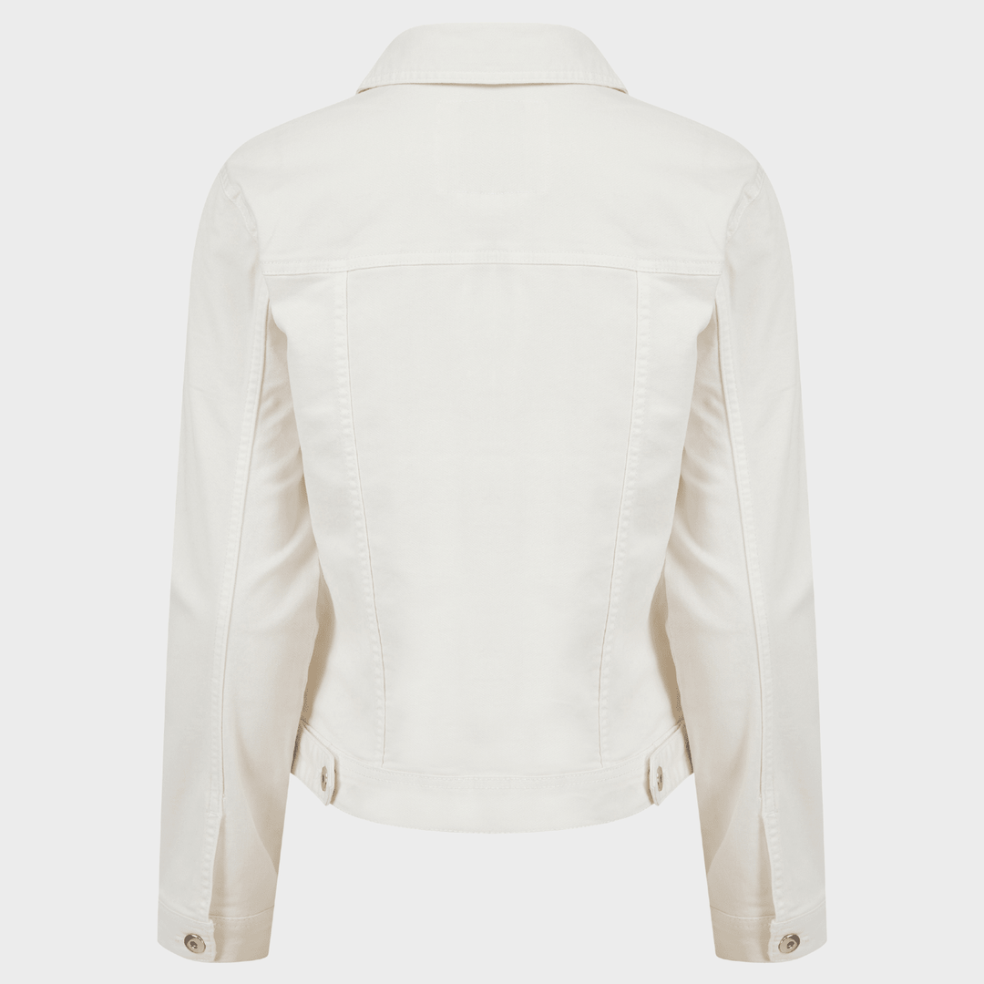 Ladies Cream Stretch Denim Jacket from You Know Who's