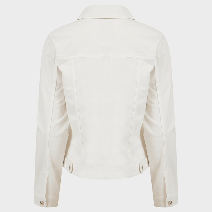 Ladies Cream Stretch Denim Jacket from You Know Who's