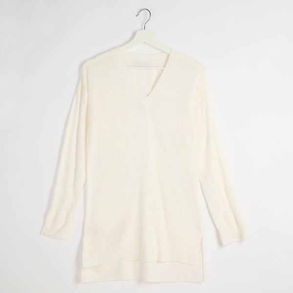 Ladies Cream V Neck Jumper from You Know Who's