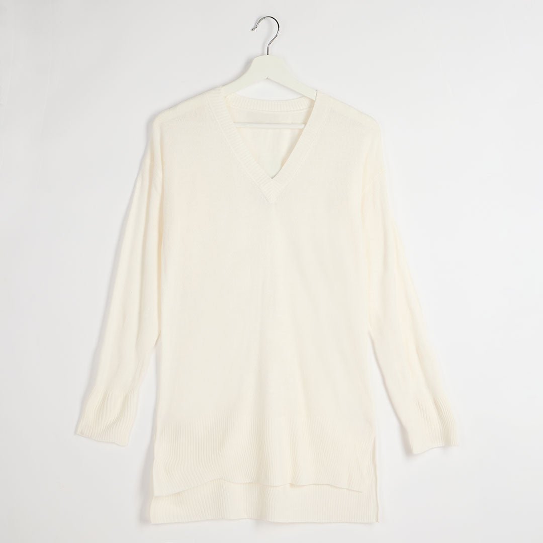 Ladies Cream V Neck Jumper from You Know Who's