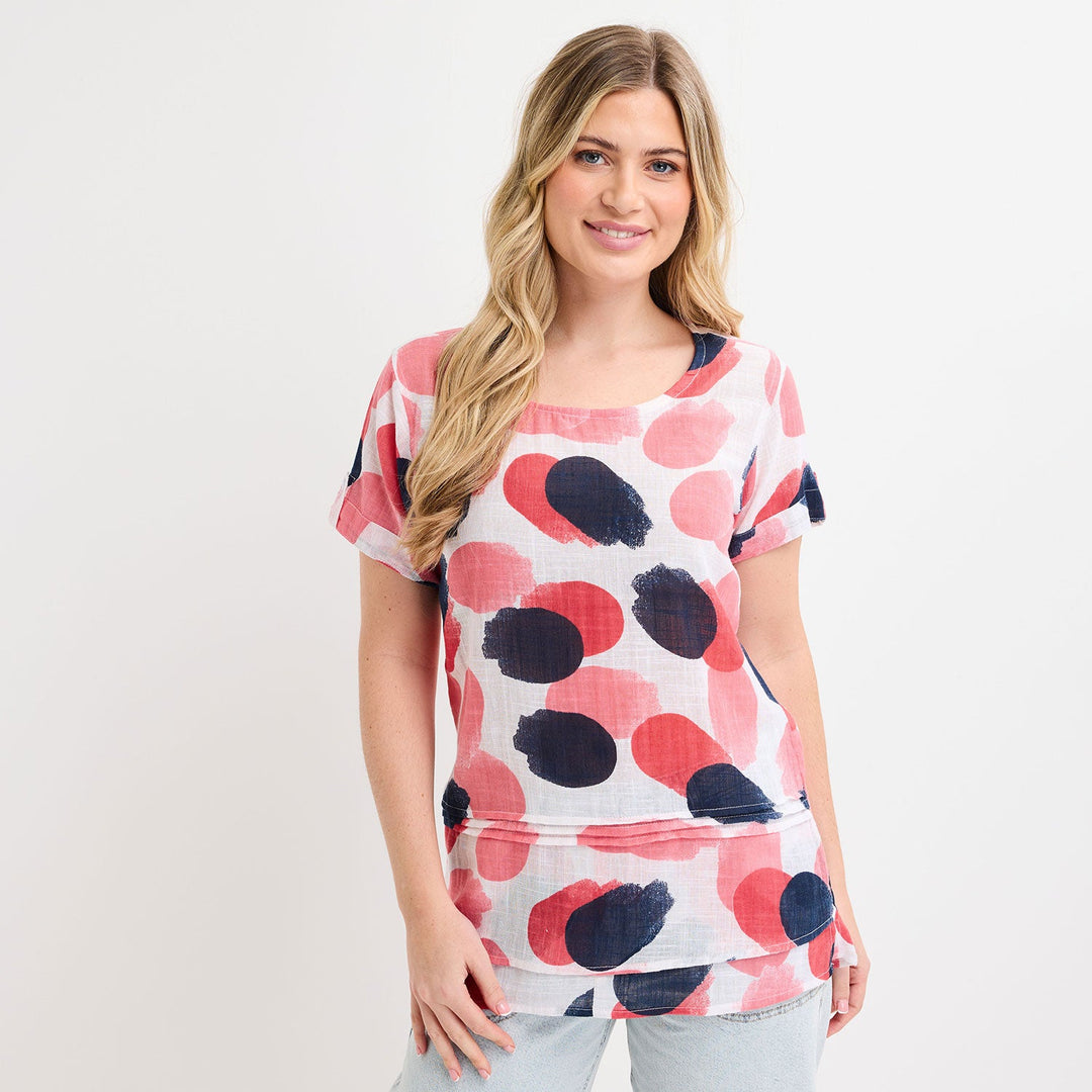 Ladies Crew Neck Spot Top from You Know Who's