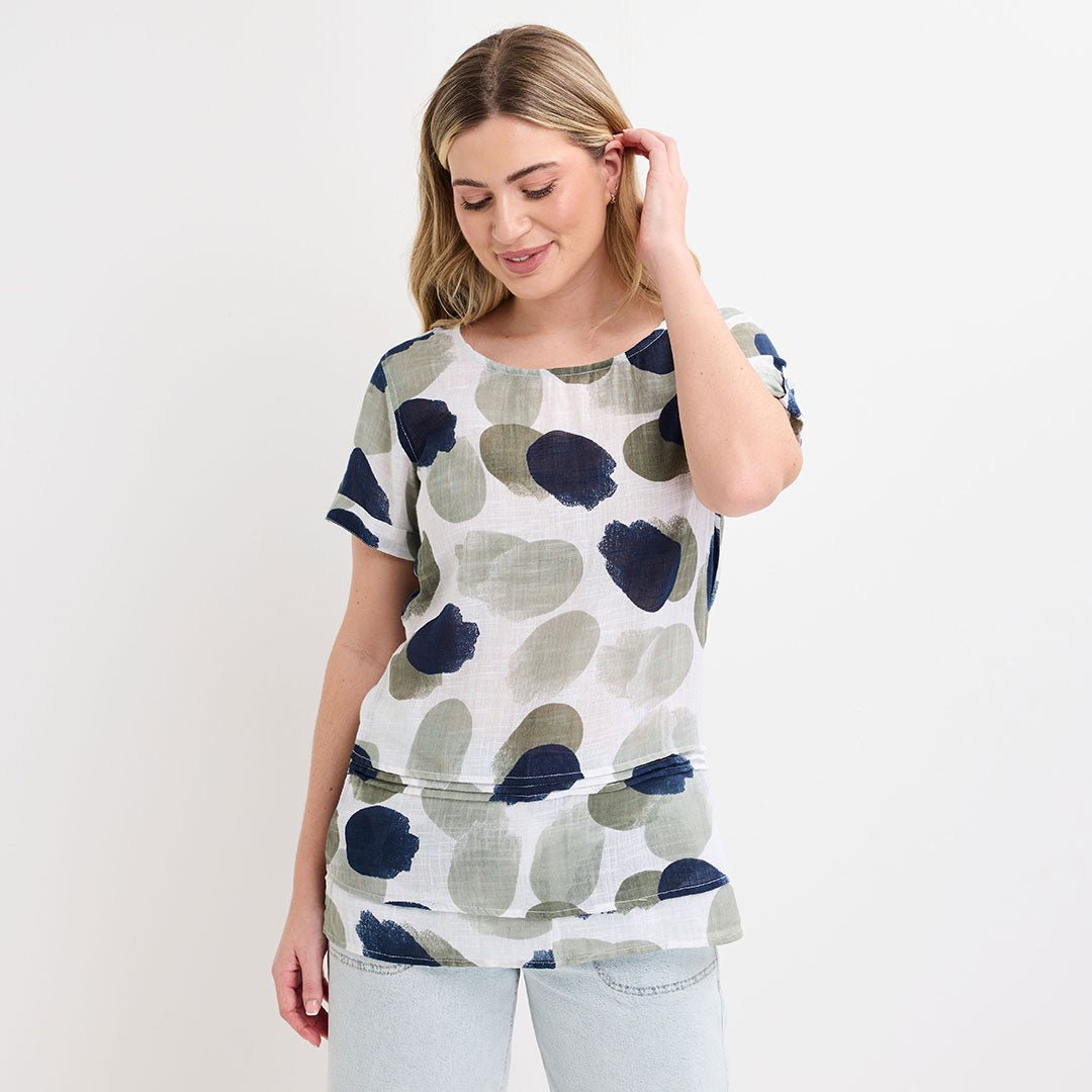 Ladies Crew Neck Spot Top from You Know Who's