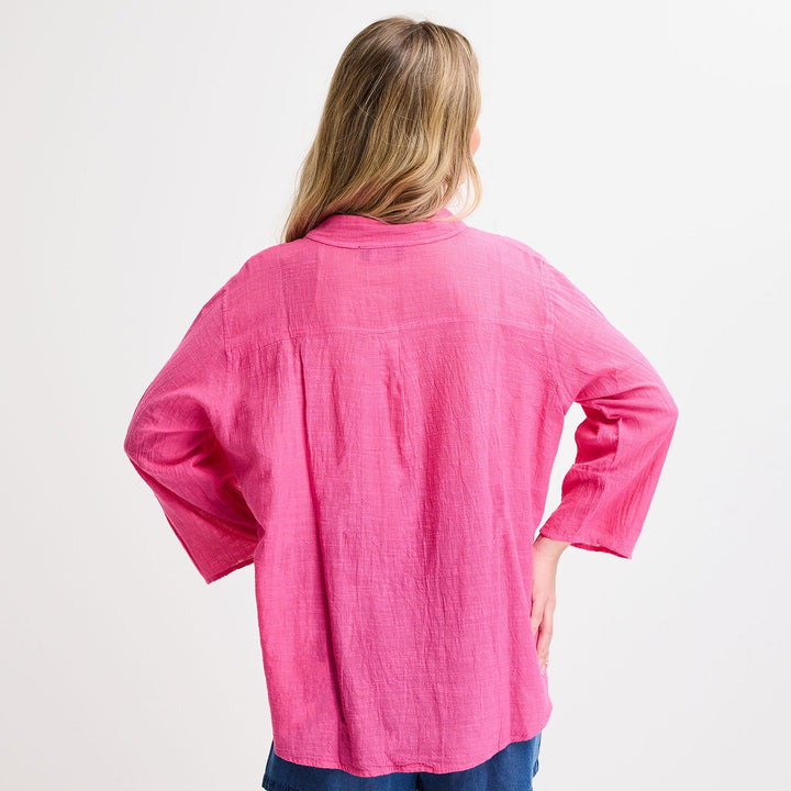 Ladies Crinkle Button Through Shirt from You Know Who's