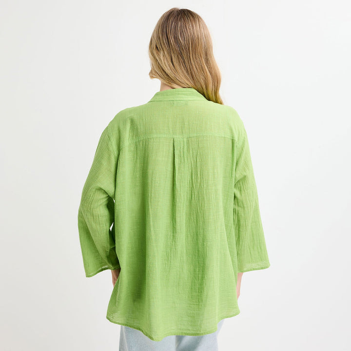 Ladies Crinkle Button Through Shirt from You Know Who's