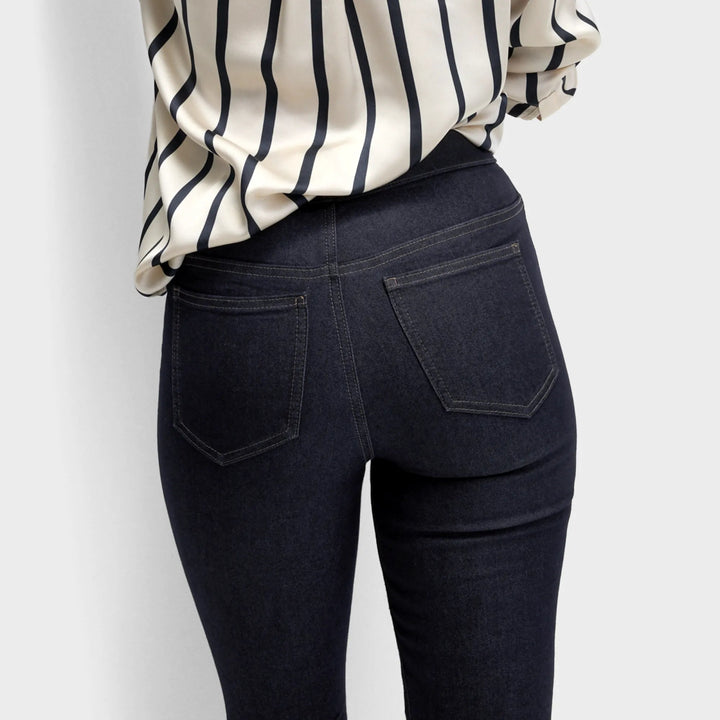Ladies Dark Indigo Pull On High Waisted Jegging from You Know Who's