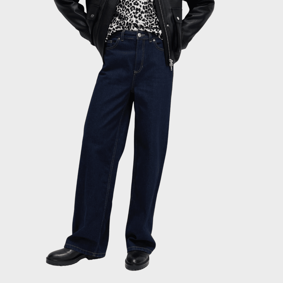 Ladies Dark Indigo Wide Leg Jeans from You Know Who's
