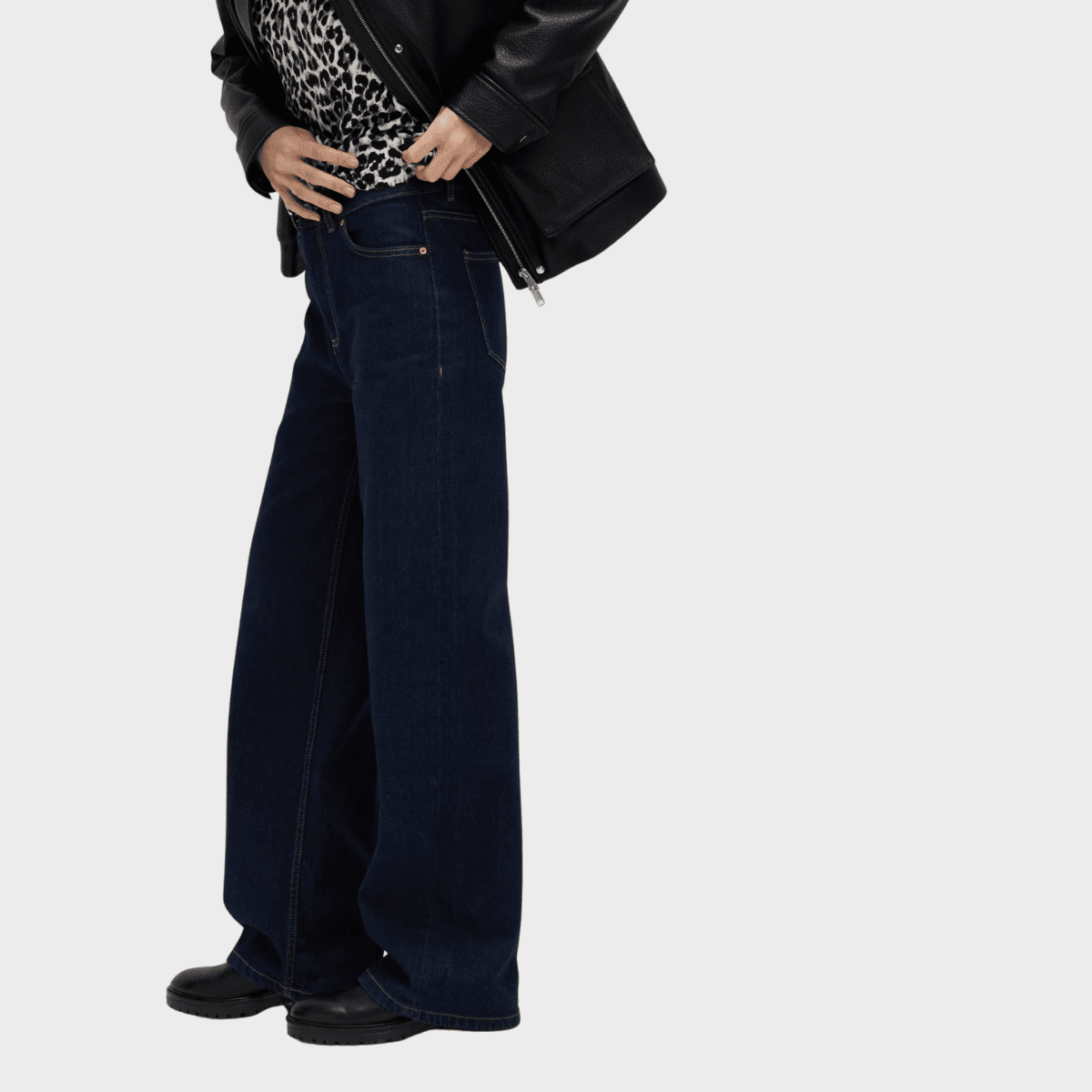 Ladies Dark Indigo Wide Leg Jeans from You Know Who's