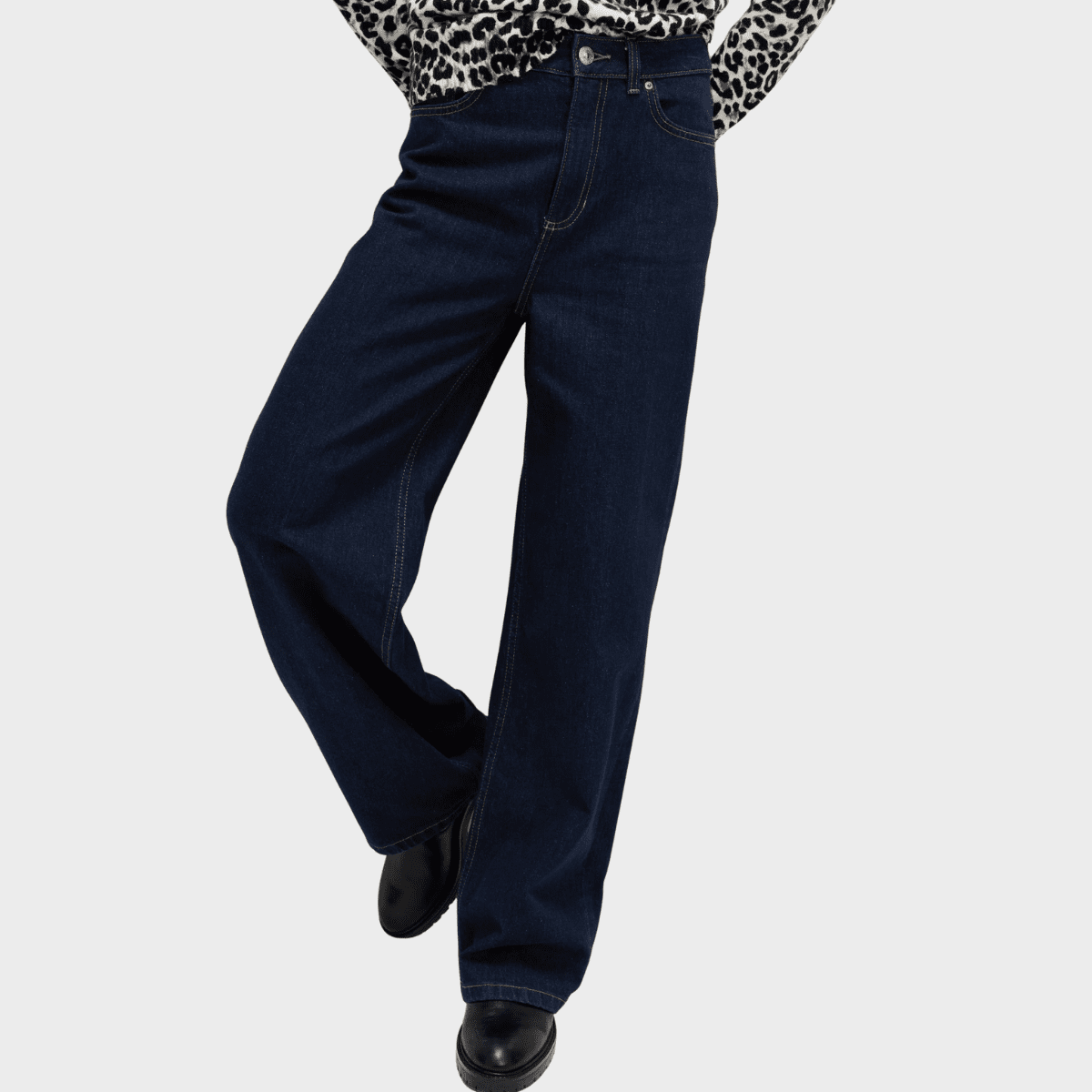 Ladies Dark Indigo Wide Leg Jeans from You Know Who's
