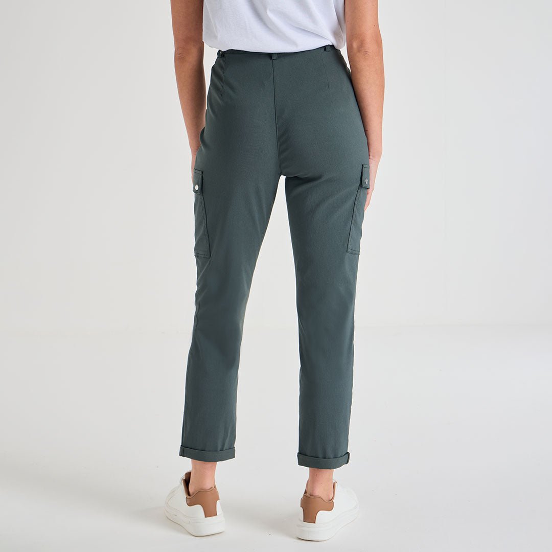 Ladies Dark Khaki Bengaline Combat Trouser from You Know Who's