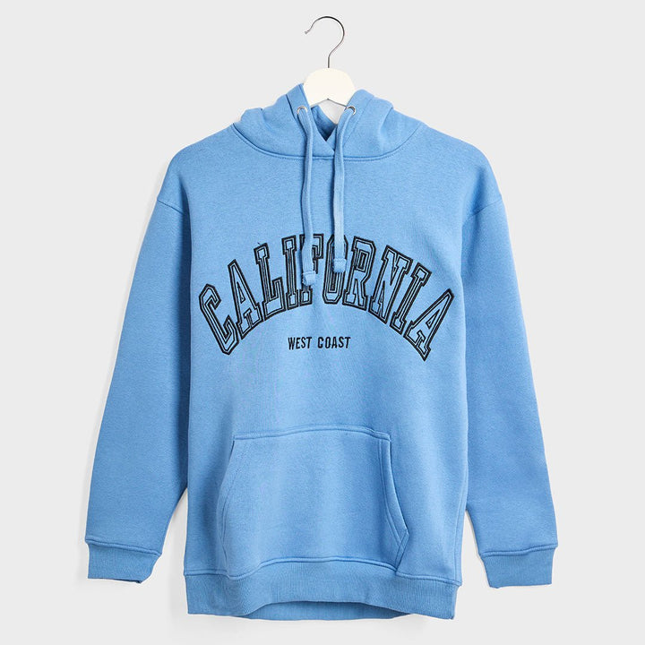Ladies Denim California Slogan Hoodie from You Know Who's