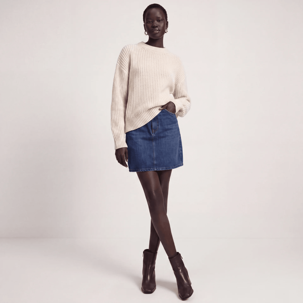Ladies Denim Mini Skirt Indigo from You Know Who's