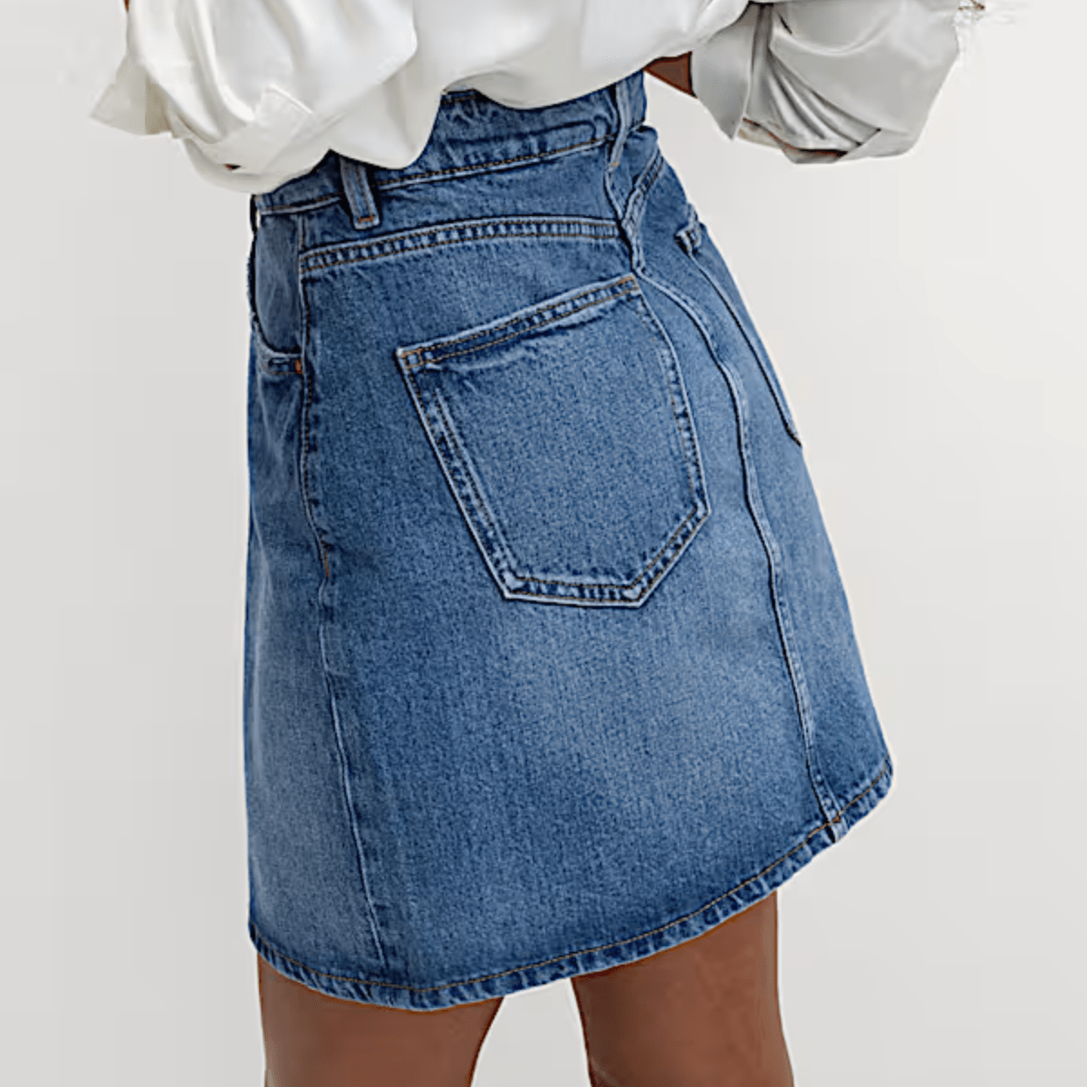 Ladies Denim Mini Skirt Light Indigo from You Know Who's
