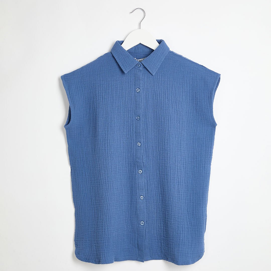 Ladies Denim Sleeveless Shirt from You Know Who's