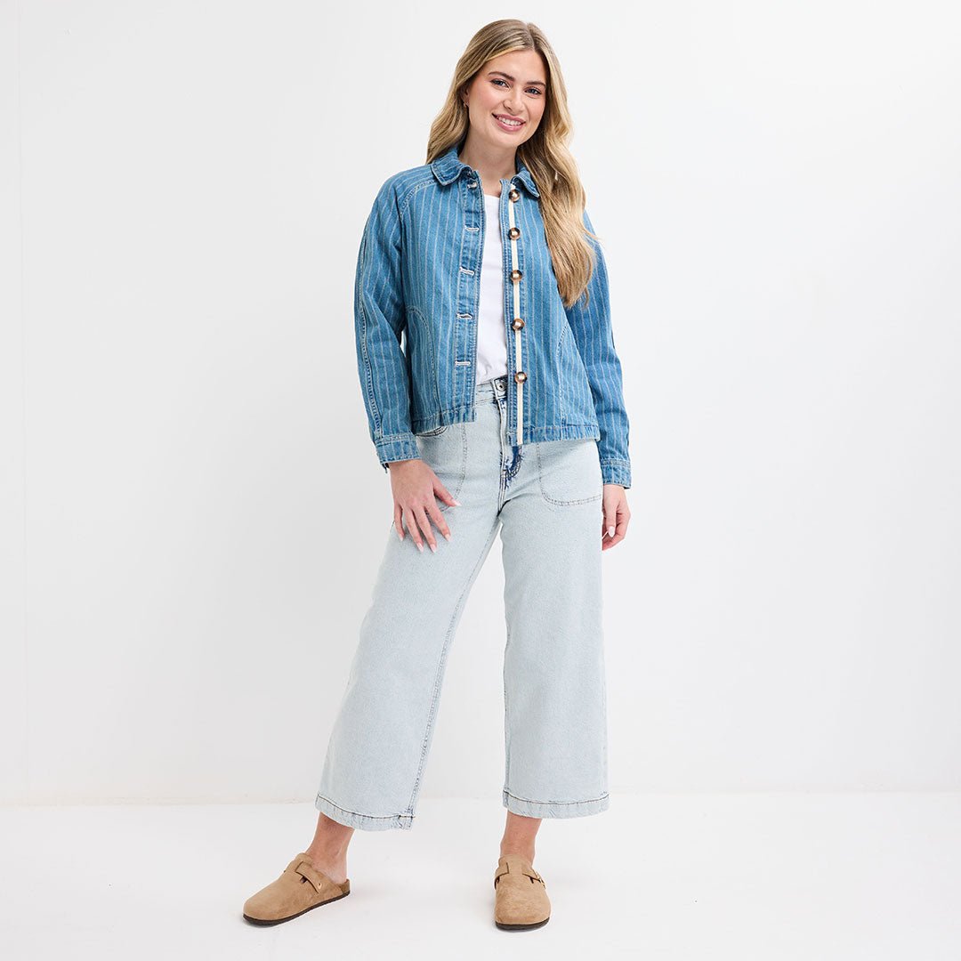 Ladies Denim Stripe Jacket from You Know Who's
