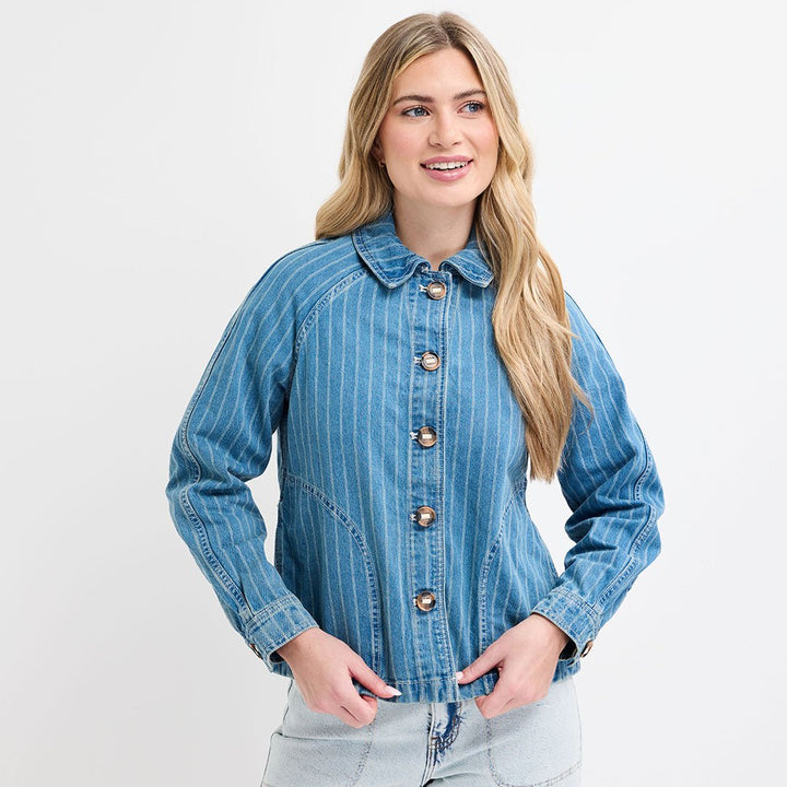 Ladies Denim Stripe Jacket from You Know Who's