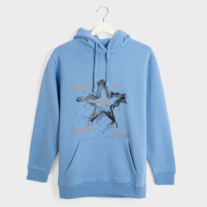 Ladies Denim YOLO Slogan Hoodie from You Know Who's