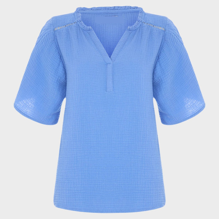 Ladies Double Cloth V - Neck Blouse from You Know Who's