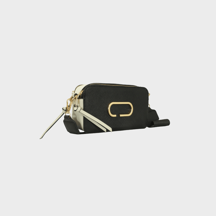 Ladies Double Zip Crossbody Bag Black from You Know Who's