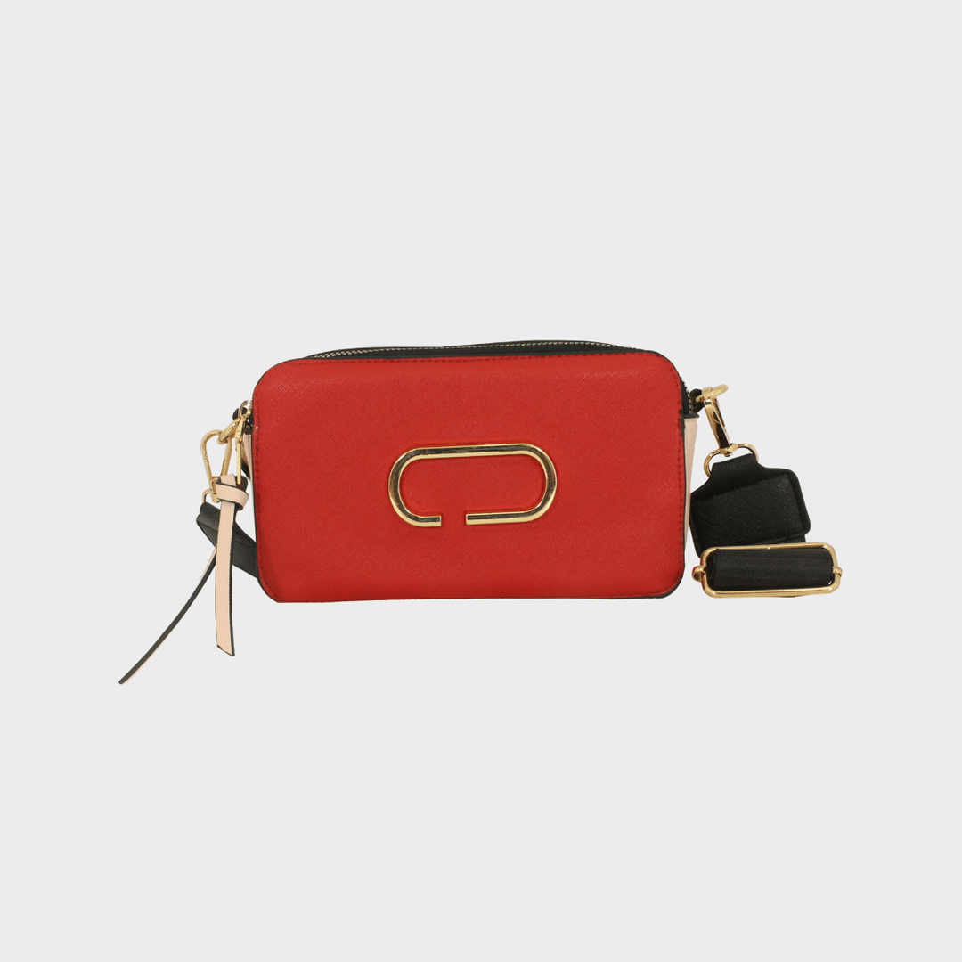 Ladies Double Zip Crossbody Bag Red from You Know Who's