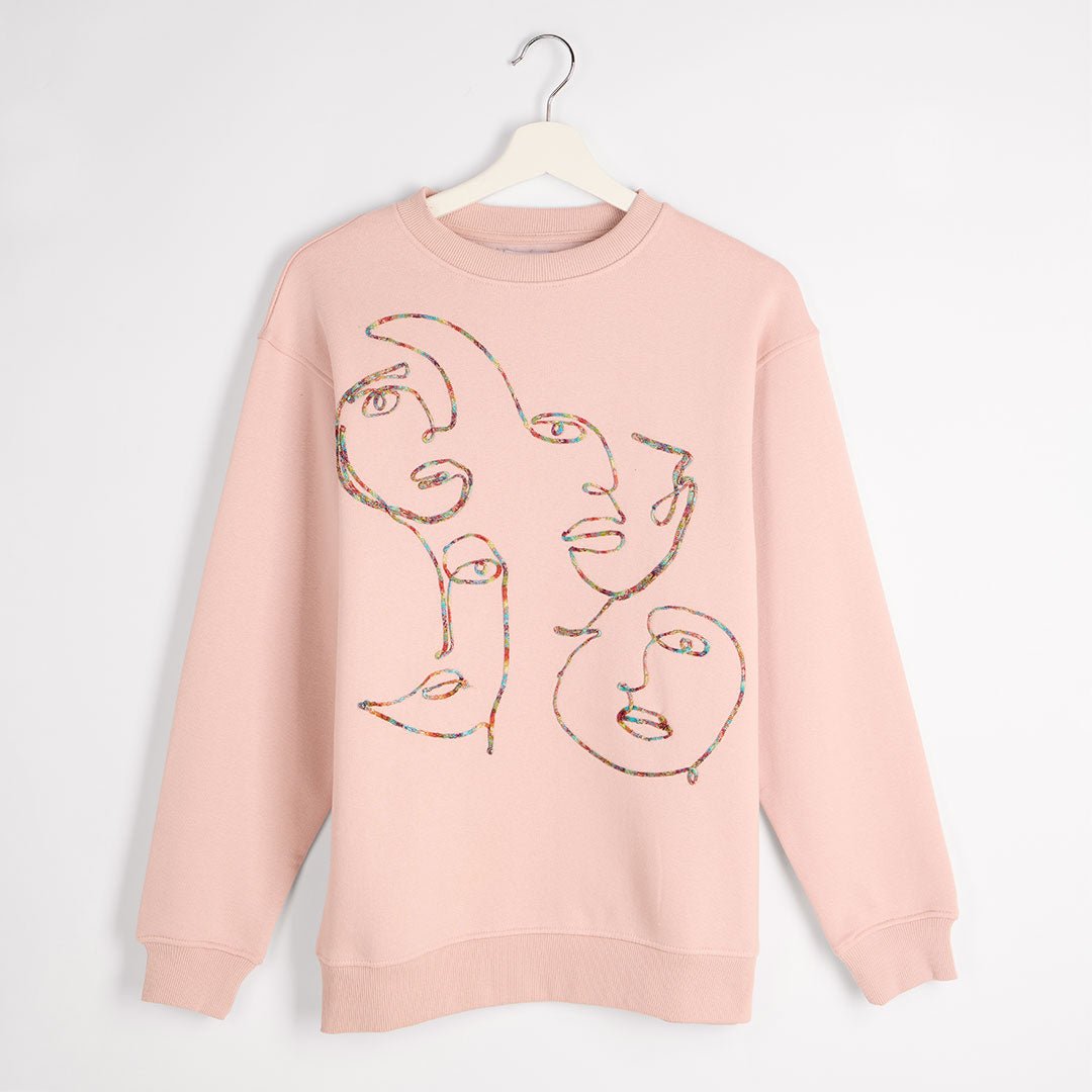 Ladies Dusty Pink Rainbow Thread Sweater from You Know Who's