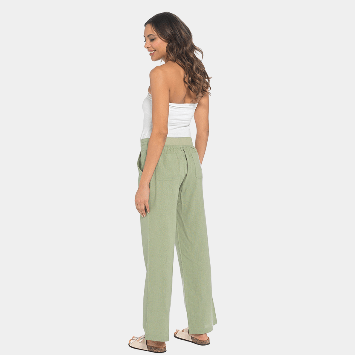 Ladies Elasticated Waist Linen Blend Trouser from You Know Who's