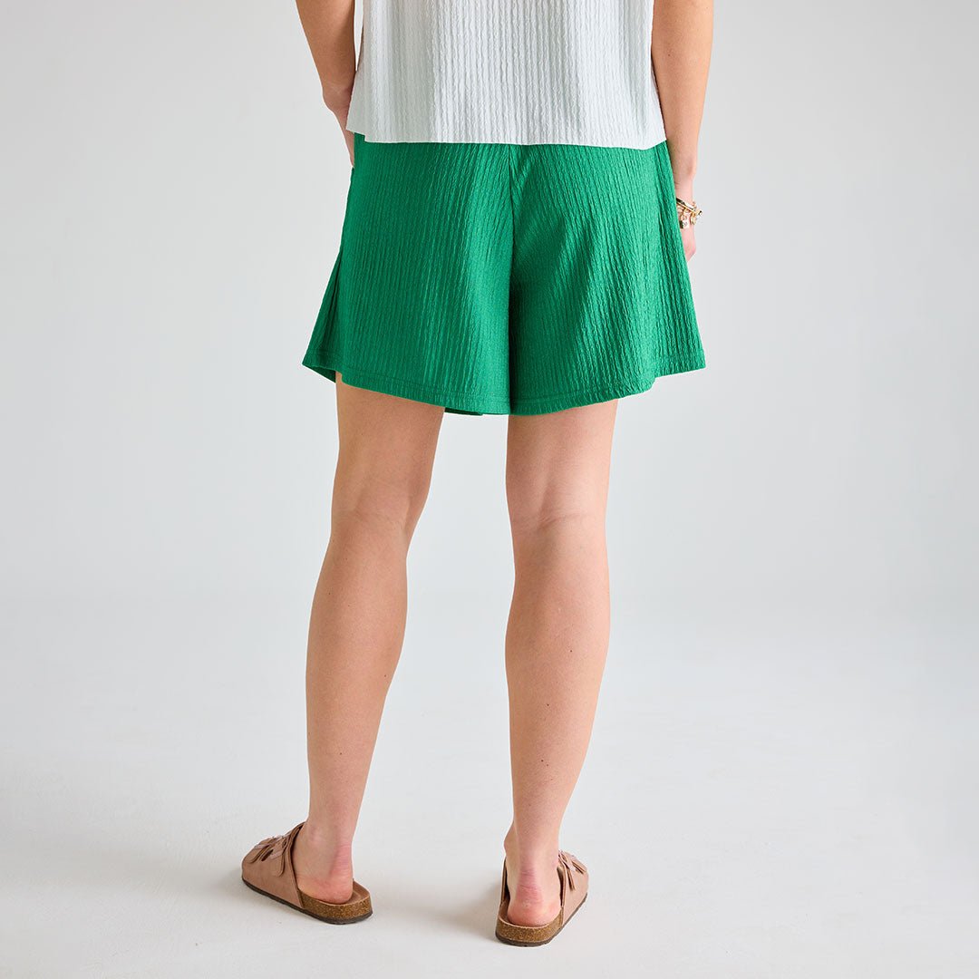 Ladies Emerald Plisse 2pk Short from You Know Who's