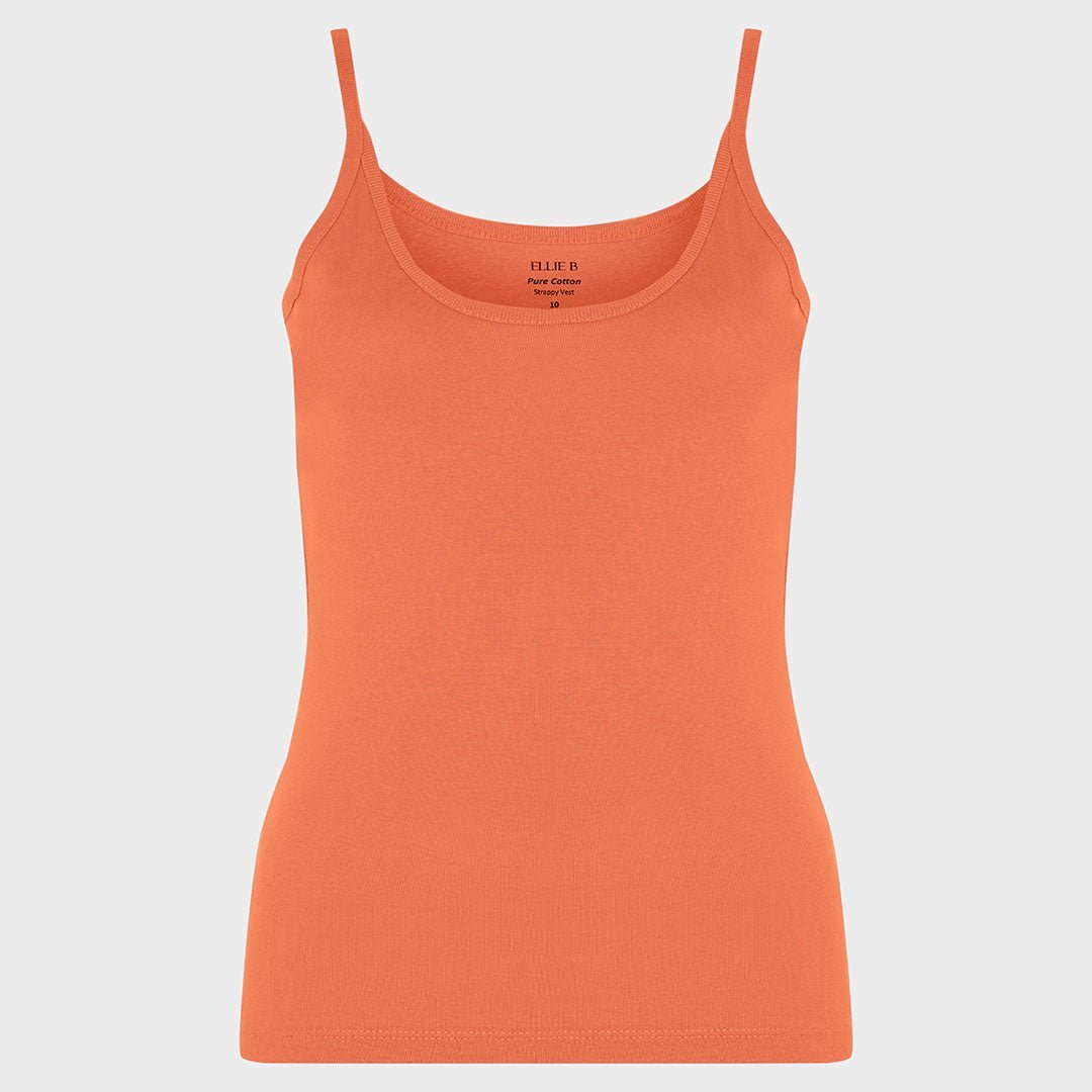 Ladies Essential Spaghetti Vest Coral from You Know Who's