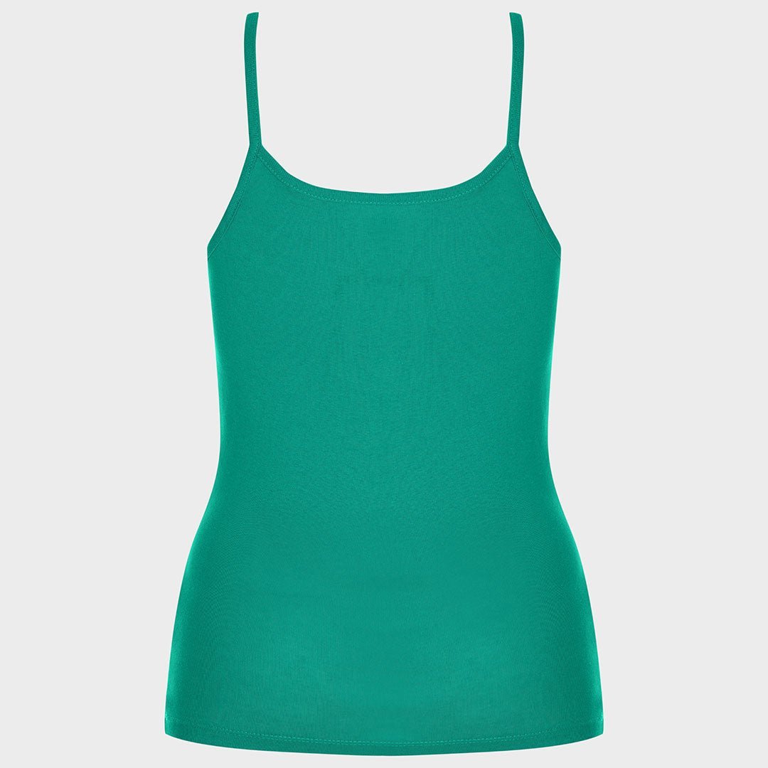 Ladies Essential Spaghetti Vest Emerald from You Know Who's