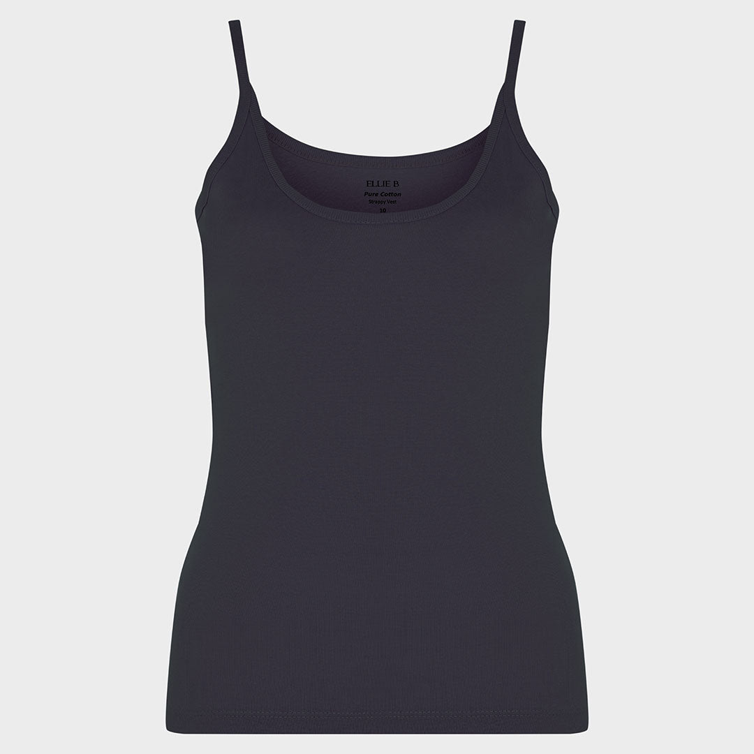 Ladies Essential Spaghetti Vest Navy from You Know Who's
