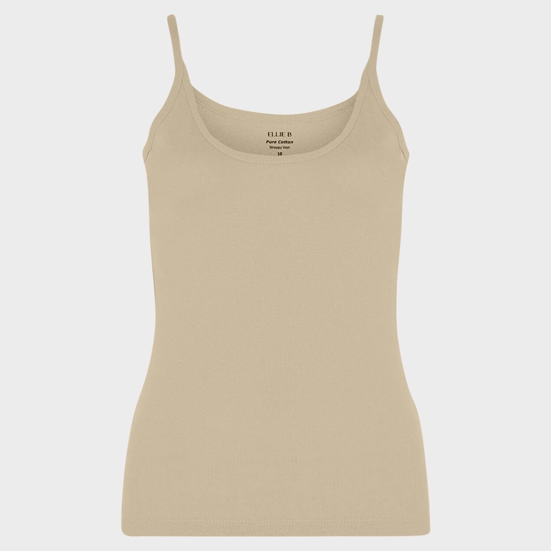 Ladies Essential Spaghetti Vest Stone from You Know Who's
