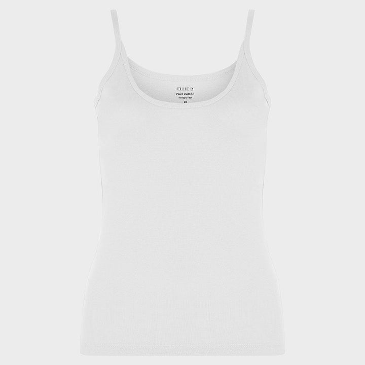 Ladies Essential Spaghetti Vest White from You Know Who's