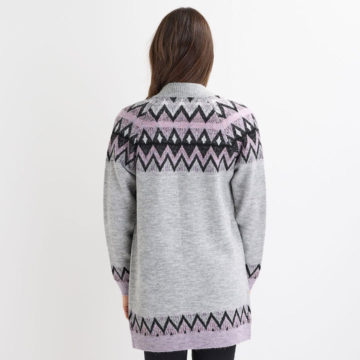 Ladies Fairisle Edge to Edge Cardigan from You Know Who's