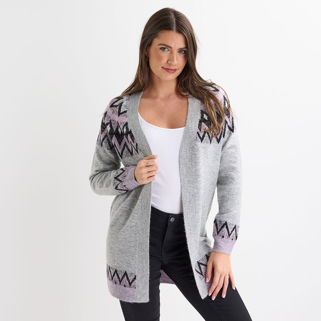 Ladies Fairisle Edge to Edge Cardigan from You Know Who's