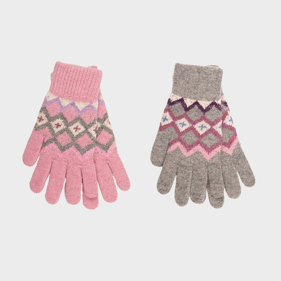 Ladies Fairisle Wool Mix Gloves from You Know Who's