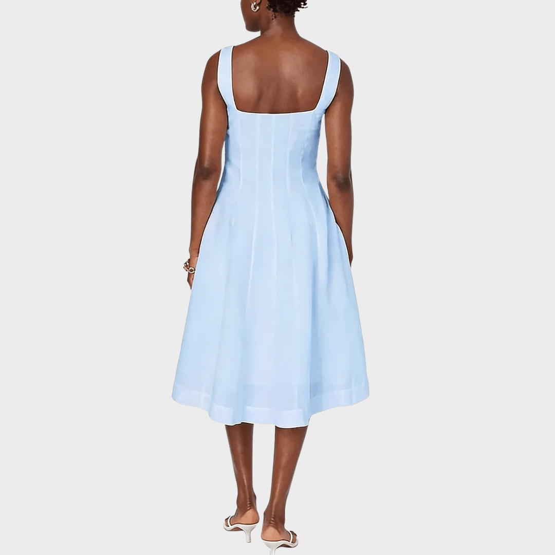 Ladies FC Long Linen Mix Dress Blue from You Know Who's